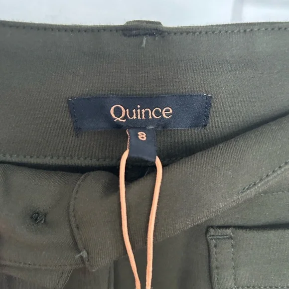 Quince Ultra Stretch Ponte Cropped Wide Leg 24” Olive Pants SZ 8 NWT - Picture 4 of 8